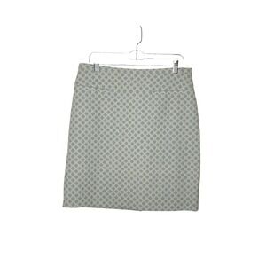 Brooks Brothers Textured Polka Dot Pencil Knee Length Skirt Blue White‎ 12P NWT